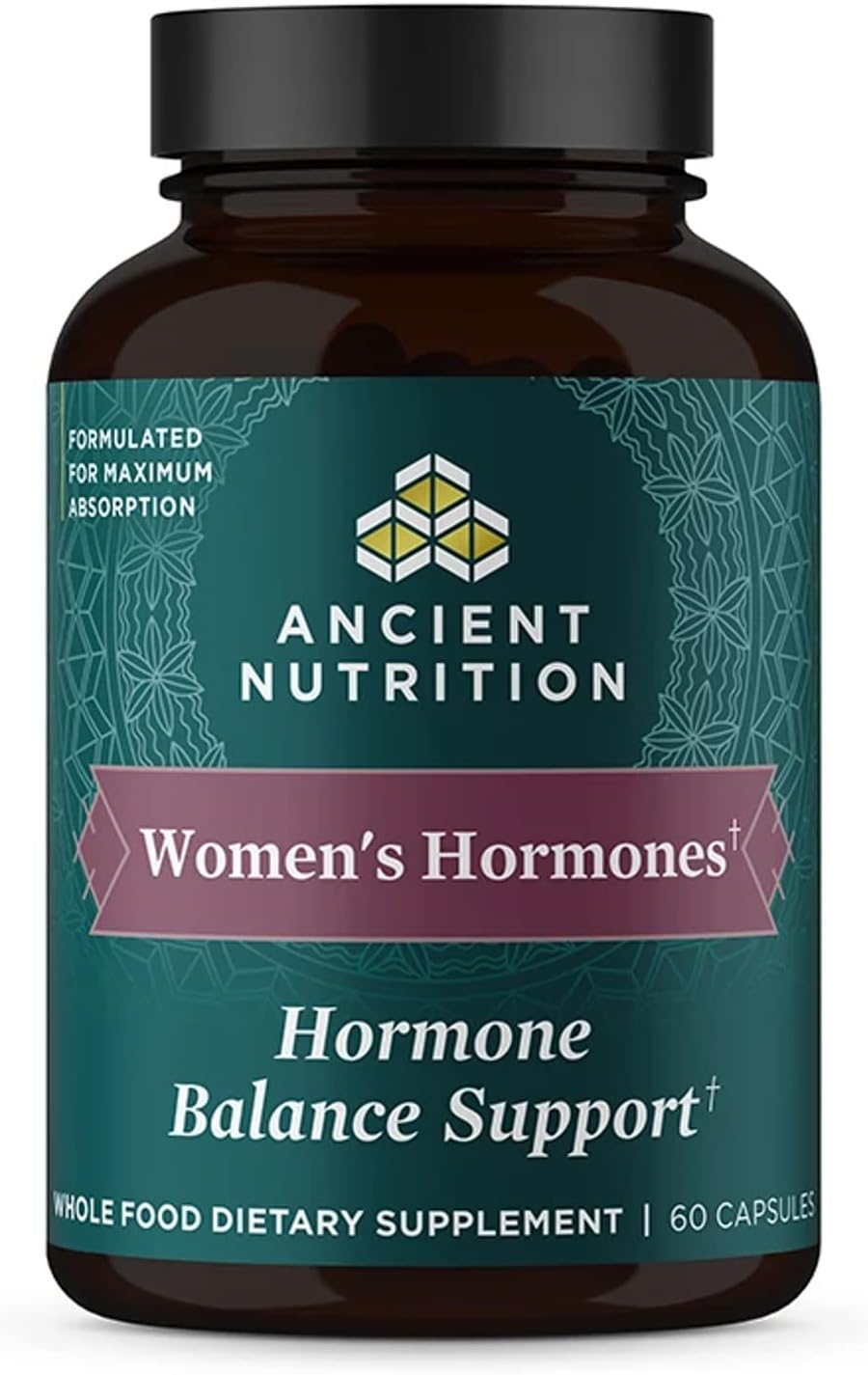 Ancient Nutrition Women's Hormones, Helps Reduce Stress, Supports Energy, Hormone Balance, Gluten-free, Paleo and Keto Friendly, 60 Capsules - görsel 1