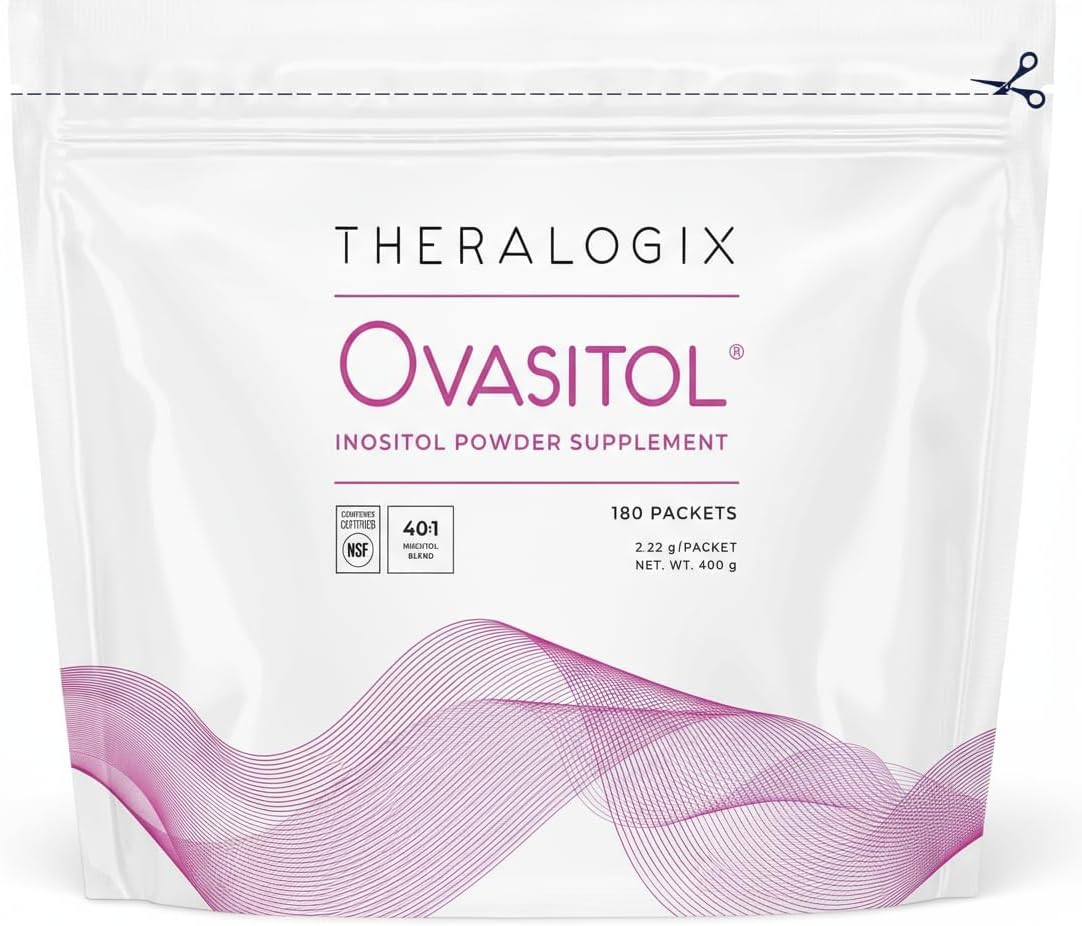 Theralogix Ovasitol Inositol Powder Sachets - 90-Day Supply - Myo-Inositol & D-Chiro Inositol for Hormone Balance & Ovarian Function Support* - NSF Certified - 180 Sachets - görsel 1