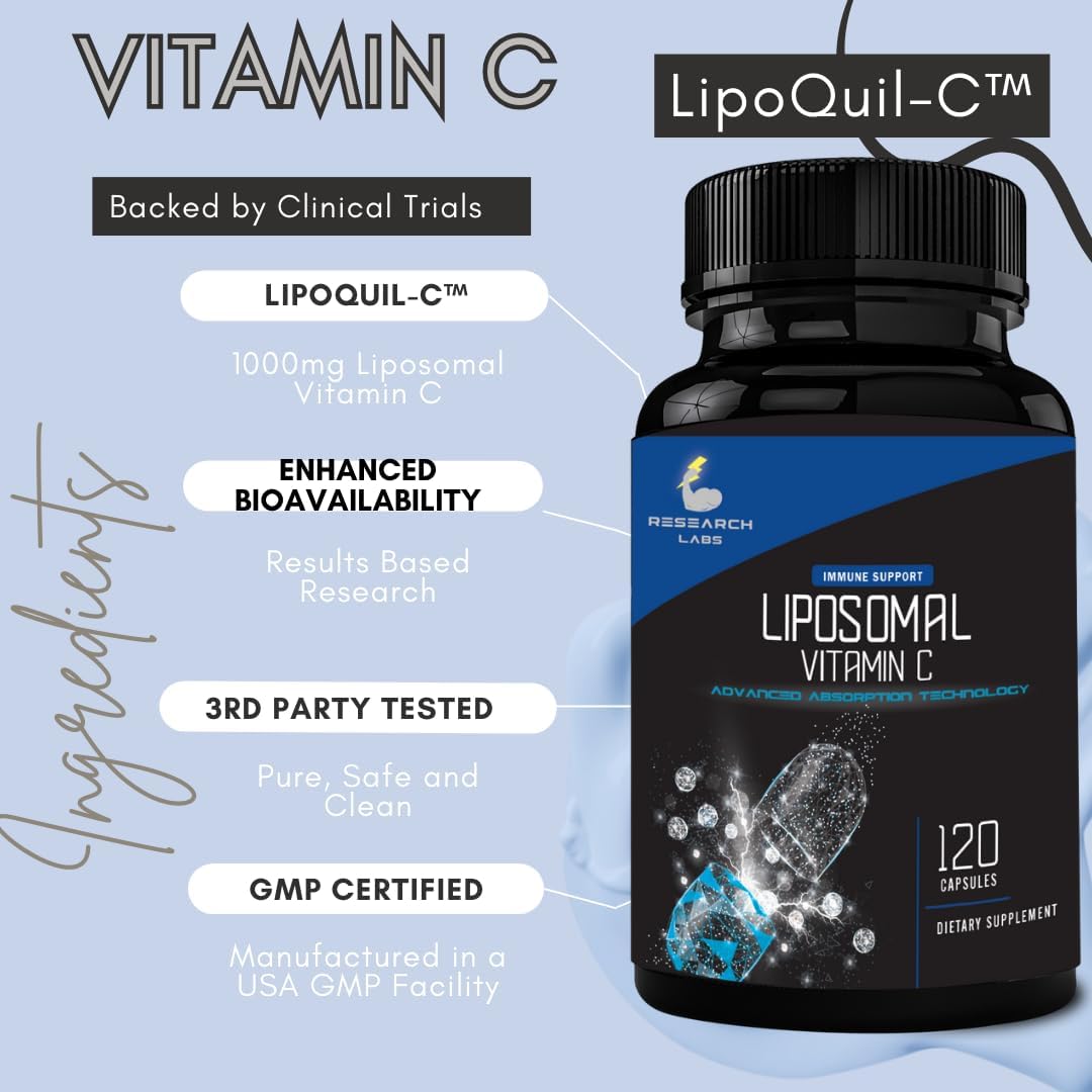 Research Labs LipoQuil-C Liposomal Vitamin C 1000mg – 120 Capsules - görsel 2