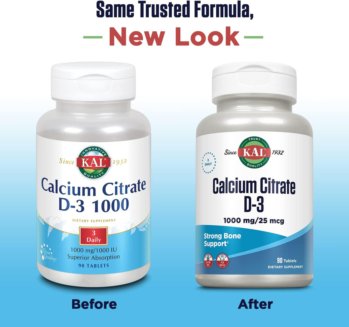 KAL Calcium Citrate with D 1000 IU Tablets - 1000 mg, 90 Tablets - görsel 2