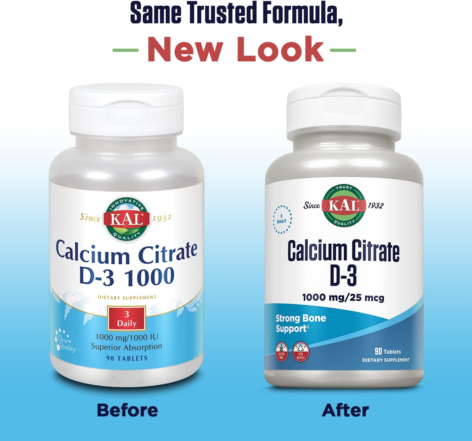 KAL Calcium Citrate with D 1000 IU Tablets - 1000 mg, 90 Tablets - görsel 2