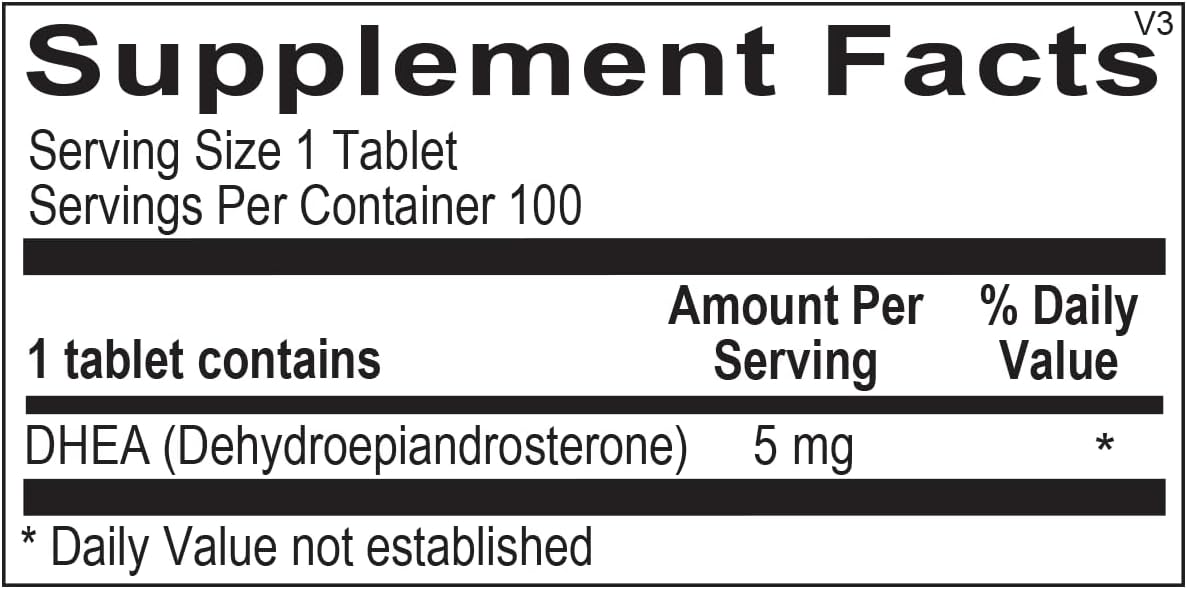 DHEA 5mg Food Supplement - Helps Support Hormonal Balance, Mood and Stress Management - 100 Tablets - görsel 1