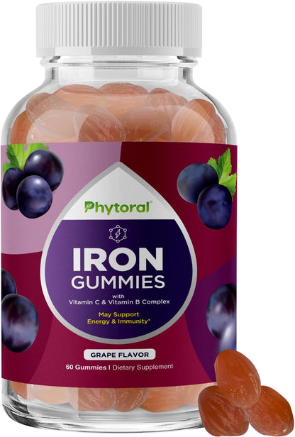 Natural Multivitamin with Iron Gummies for Adults - 60 Gummies