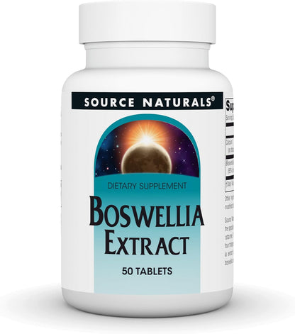 Source Naturals Boswellia Extract – Standardised to 65% Boswellic Acids – 50 Tablets