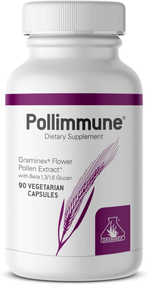 Graminex Pollimmune - 500mg Beta 1,3/1,6 Glucan and Flower Pollen Extract, 90 Vegetarian Capsules - görsel 1