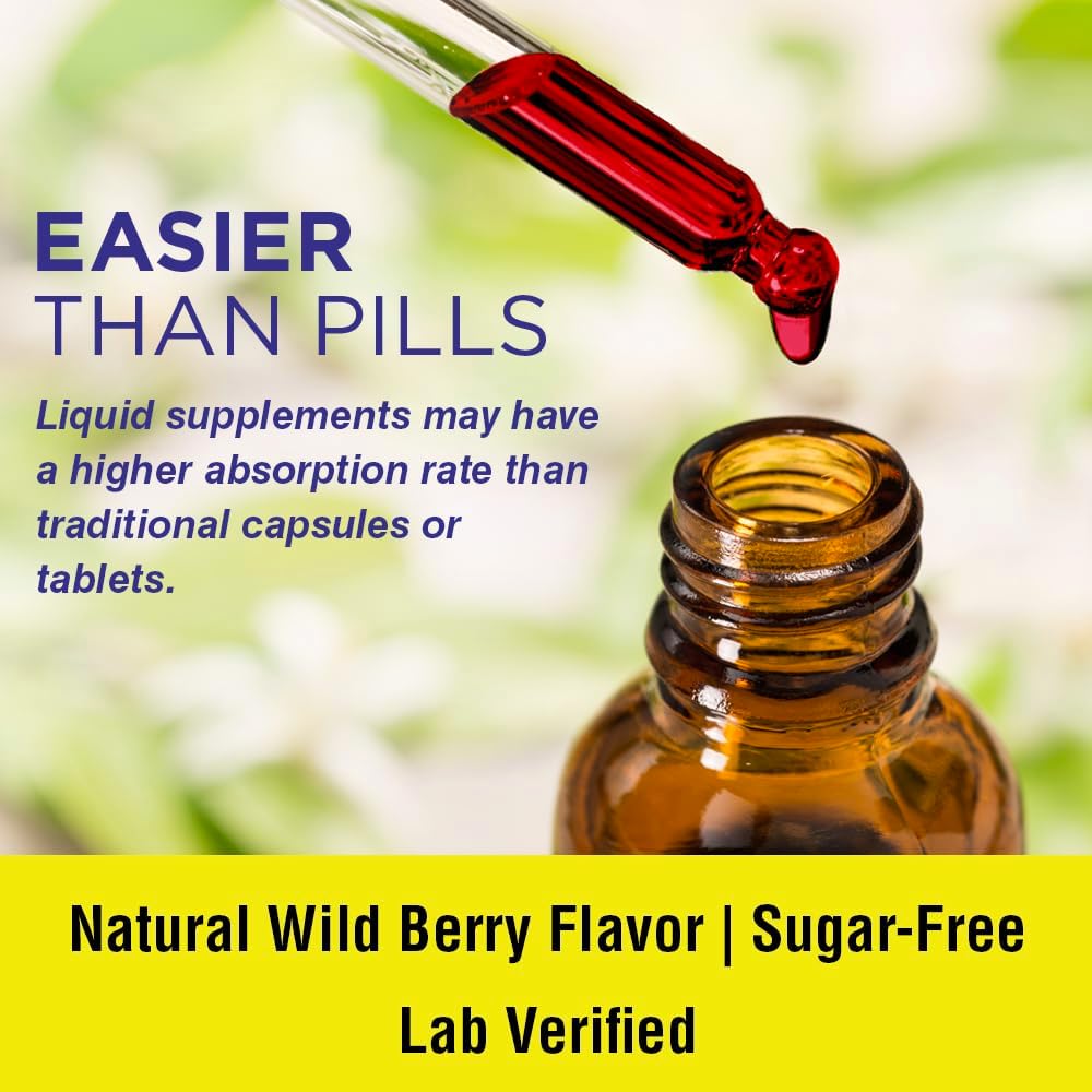 Nature's Life B12 Drops 5000 mcg - Vitamin B12 Methylcobalamin Liquid Supplement, Natural Mixed Berry Flavour, 59 ml - görsel 4