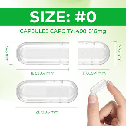 Angtai JN Size 0 Empty Capsules Vegan Plant Based Clear (100 Count) Gluten-free, Non-GM, Halal Certified Pill Caps Filling Kit with 2 Spoons for Vegetarian DIY Your Own Supplements