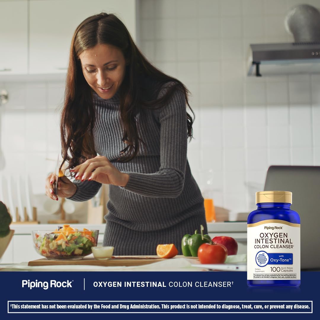 Piping Rock Colon Cleanse - Oxy-Tone Oxygen Intestinal Cleanser - 100 Capsules - görsel 6