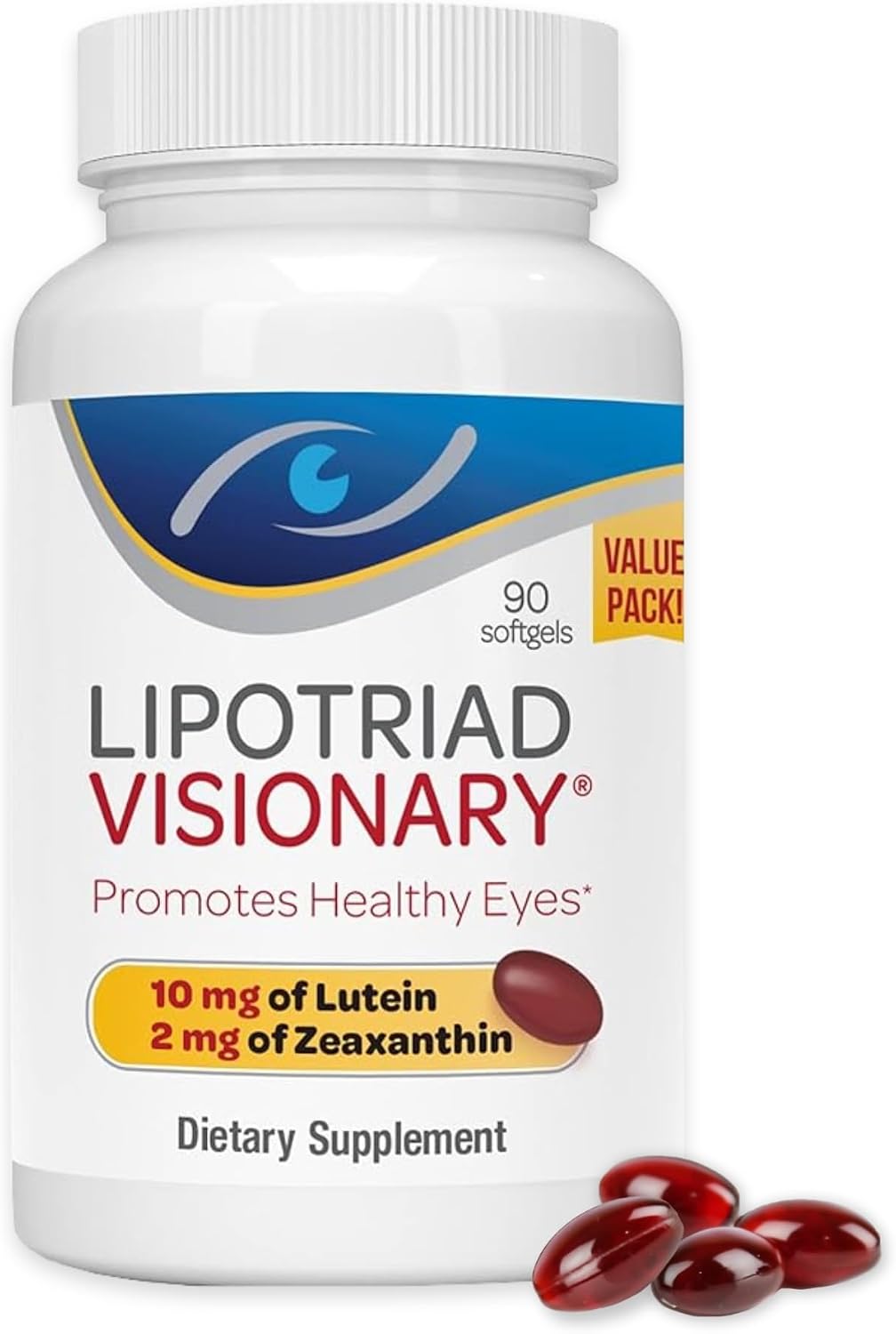 Lipotriad Visionary Eye Vitamins - 90 Capsules - Eye Health Supplement with Lutein & Zeaxanthin - görsel 1