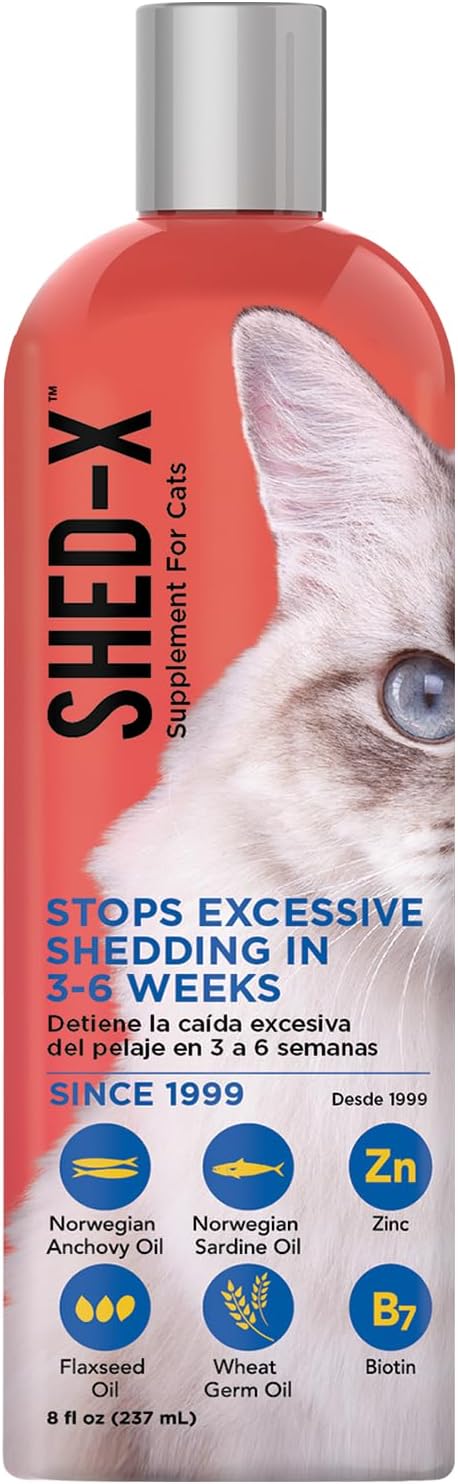 Shed-X Liquid Cat Supplement – 227 ml – All-Natural Shed Defender with Essential Fatty Acids - görsel 1
