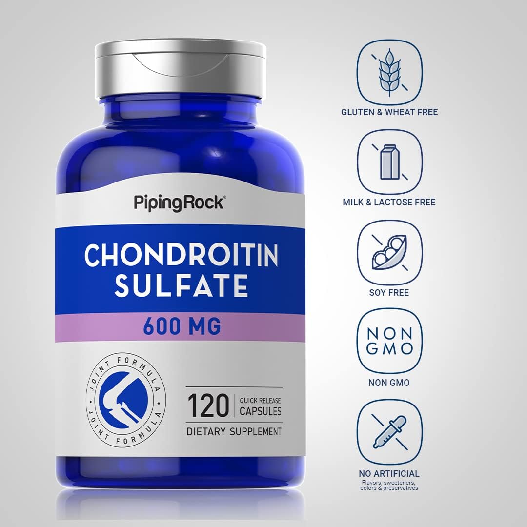Piping Rock Chondroitin Sulphate Supplement | 600mg | 120 Capsules | Non-GM, Gluten-free - görsel 3
