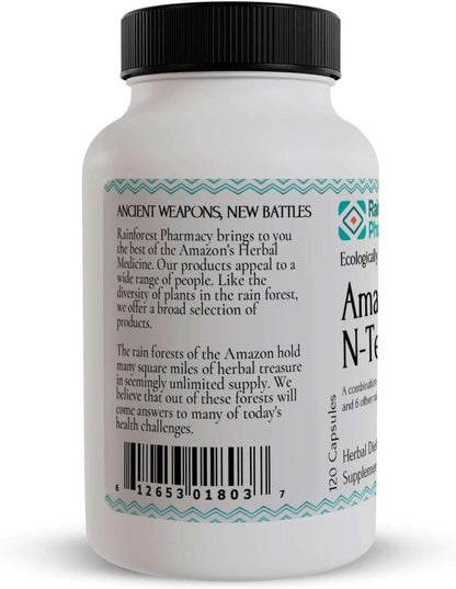 Rainforest Pharmacy N-Tense (2) Wildcrafted Amazon Rainforest Herbal Supplement for Cellular Support 500 mg | 120 Vegetable Capsules with Mullaca, Anamu, Cat's Claw, Suma