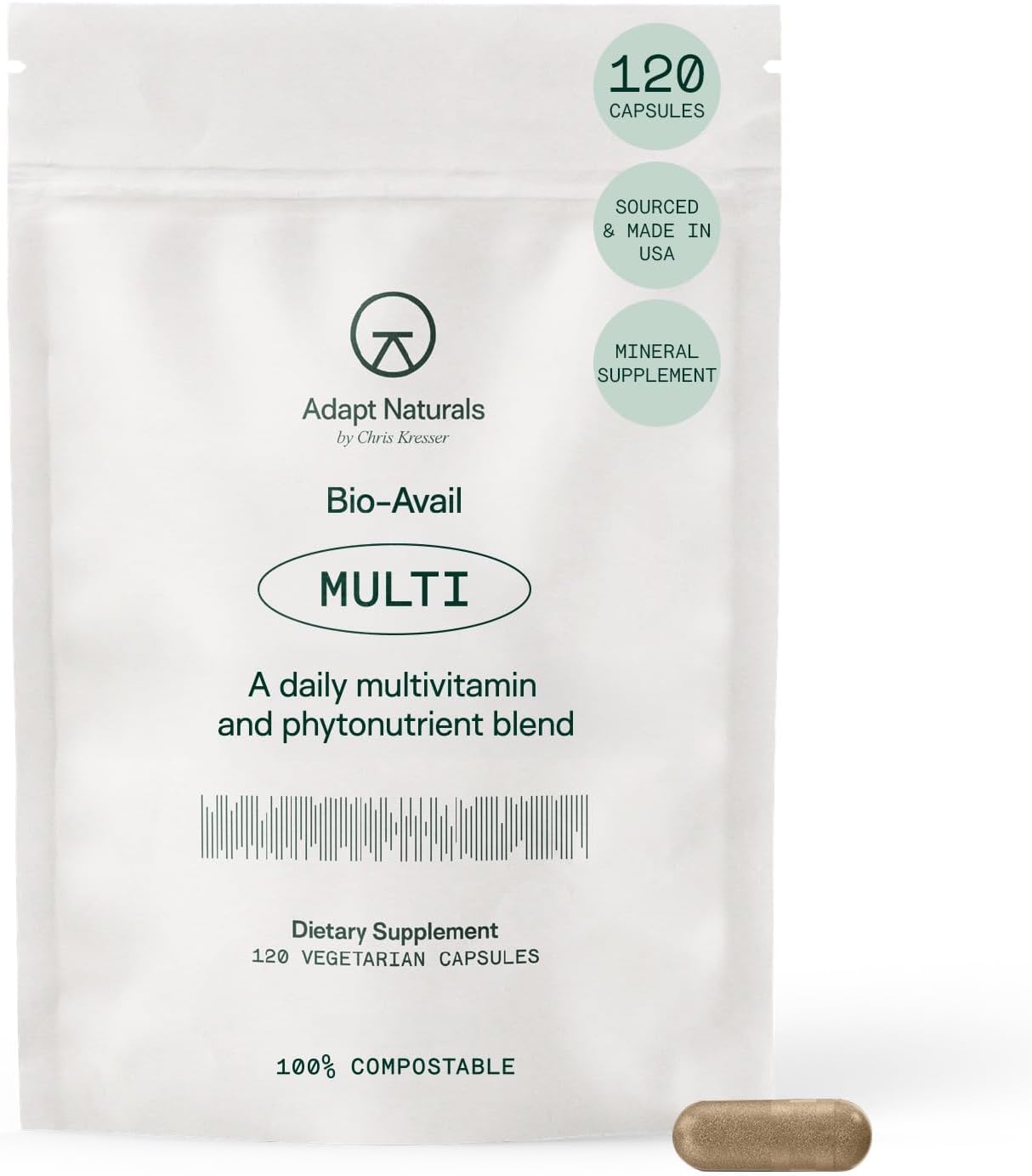 Adapt Naturals Multivitamin for Women and Men – Bio-available Daily Supplement – 30-Day Supply - görsel 1