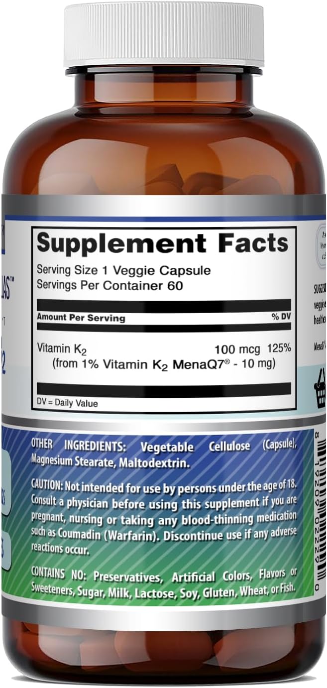 Amazing Formulae Vitamin K2 (Menaquinone-7) 100 mcg Food Supplement - 60 Vegetable Capsules - görsel 5