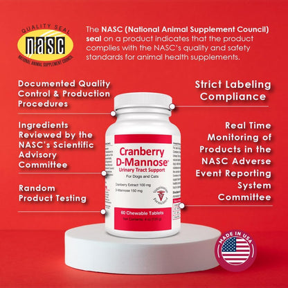 Pet Health Solutions Cranberry D-Mannose Urinary Tract Chewable Tablets for Dogs and Cats