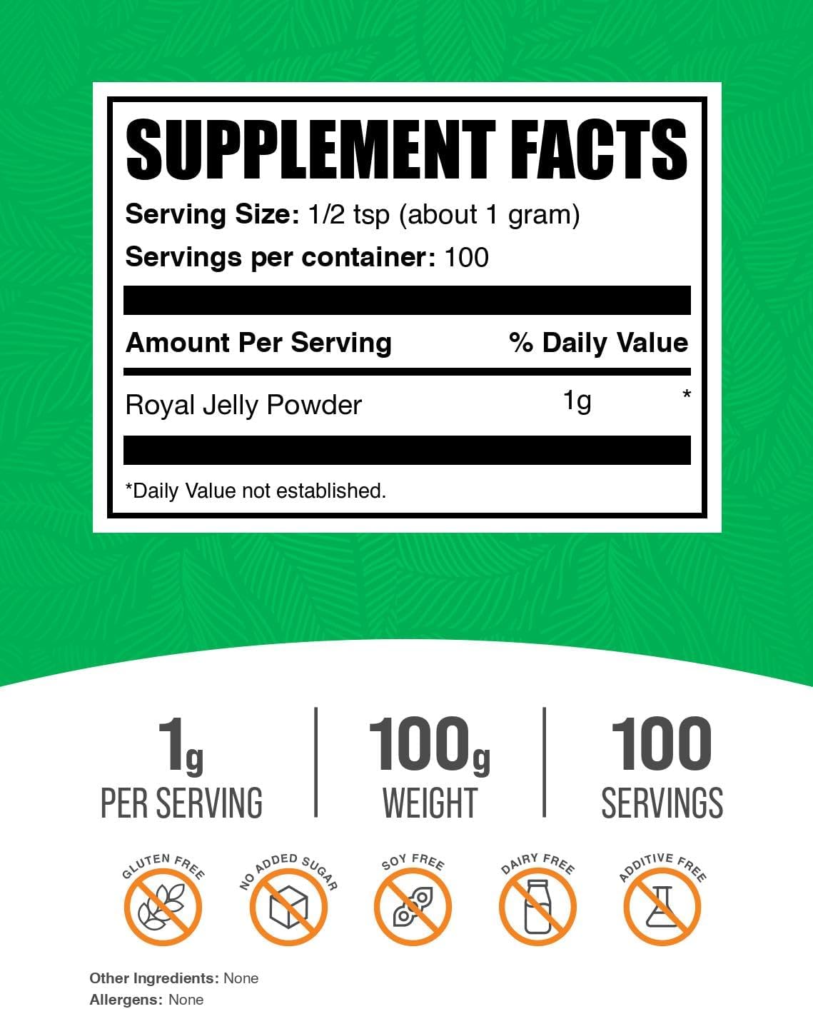 BulkSupplements Royal Jelly Powder – Immune Support Supplement (100g) - görsel 2