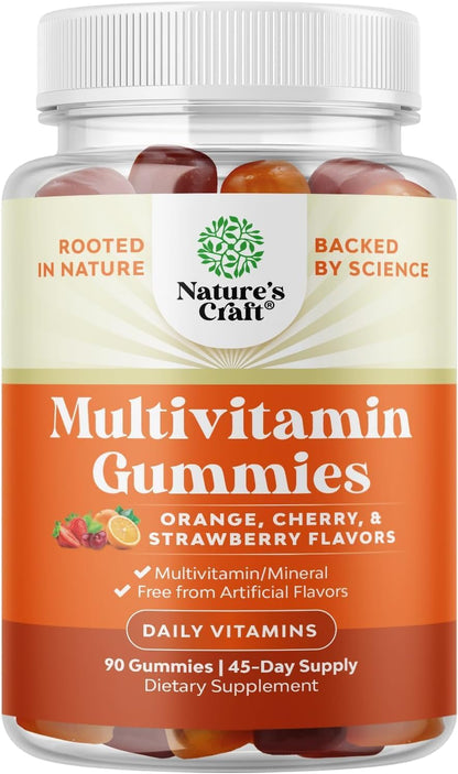 Multivitamin Gummies for Adults - Halal, Gelatine-Free, with B12 Biotin Zinc & Vitamin D - Non-GMO Gluten-Free - 90 Gummies