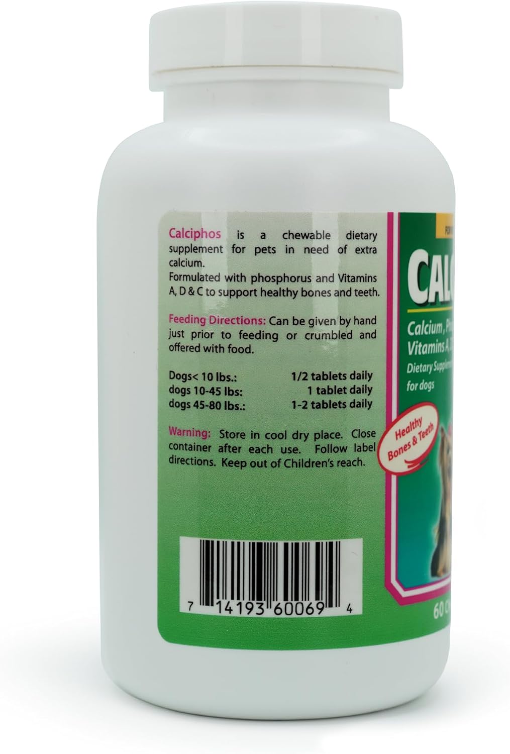 Calciphos Food Supplement for Dogs and Cats, 60 Tablets - görsel 3