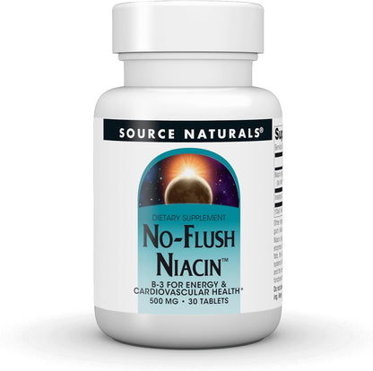 Source Naturals Flush-Free Niacin 500 mg, Inositol Hexanicotinate, 30 Vegetarian Tablets