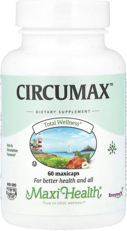 Maxi Health CircuMax - Blood Circulation Supplement with Horse Chestnut and Butcher's Broom - 60 Capsules