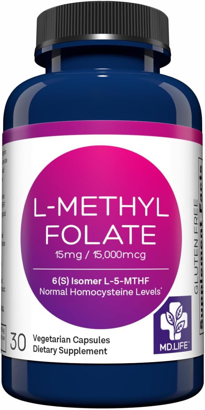 MD Life L-Methylfolate 15 mg Food Supplement - 30 Capsules - görsel 1