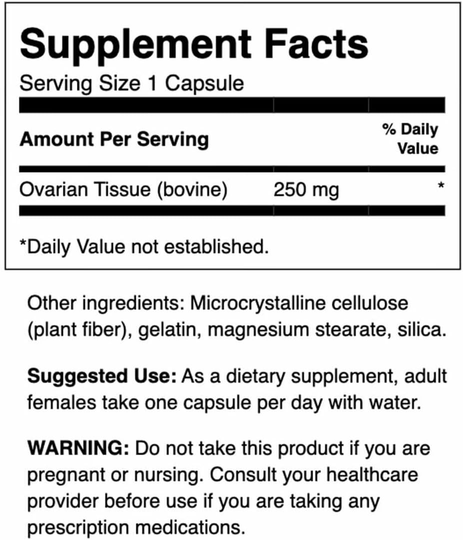 Swanson Ovarian Glandular – Natural Supplement for Women's Glandular Health & Balance Support – Sourced from Premium Bovine Tissue to Support Wellbeing – (60 Capsules, 250mg Each) (4 Pack) - görsel 2