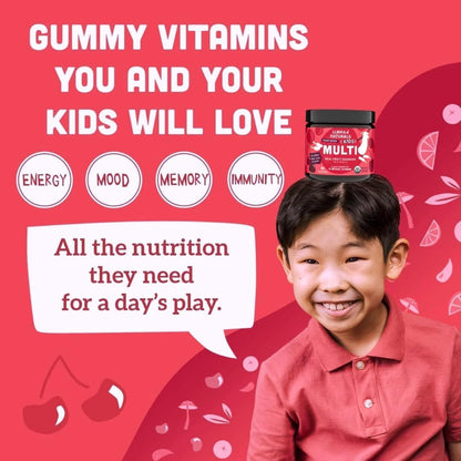 Llama Naturals Kids Multivitamin Gummies – Real Fruit, No Added Sugar – Organic Vegan Toddler Whole Food Vitamins – Cherry 90 Gummies