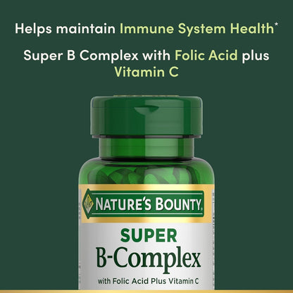 Nature's Bounty Super B Complex with Vitamin C & Folic Acid, 150 Tablets (Pack of 2)