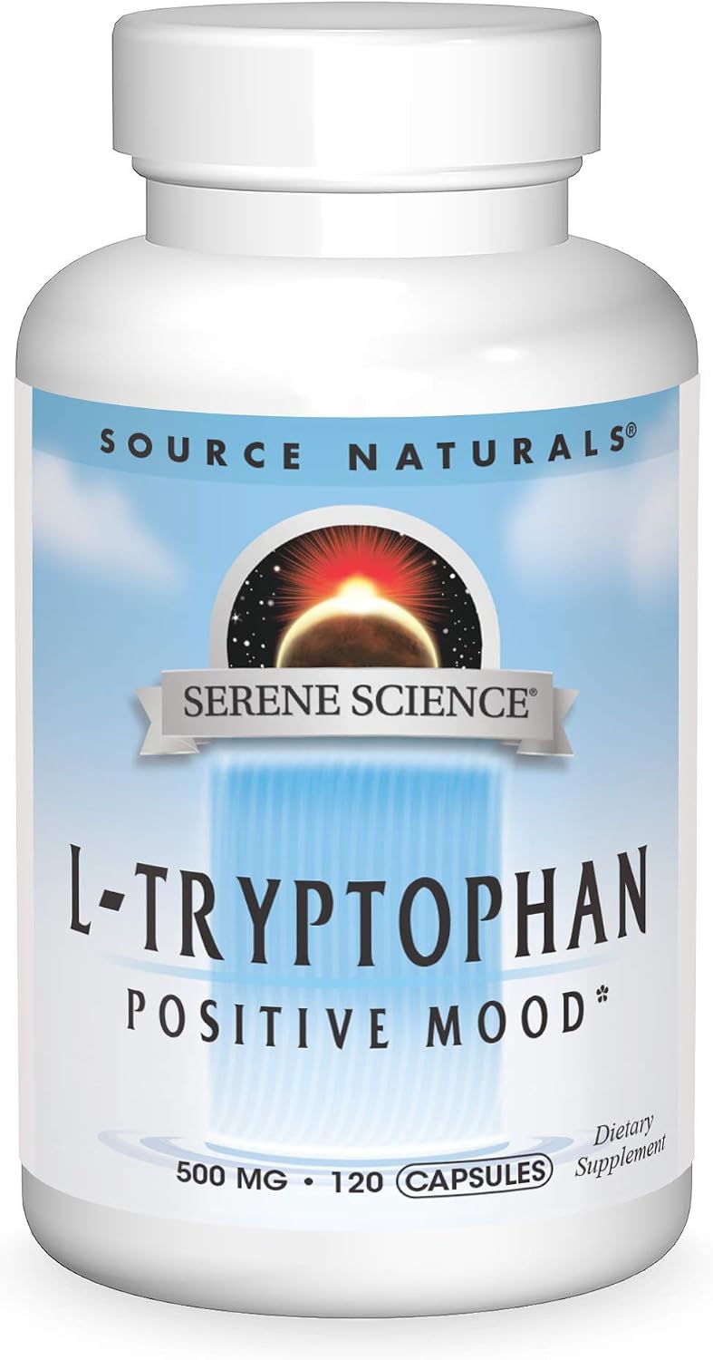 Source Naturals Serene Science L-Tryptophan, 500 mg – 120 Capsules (Nervous System Support) - görsel 1