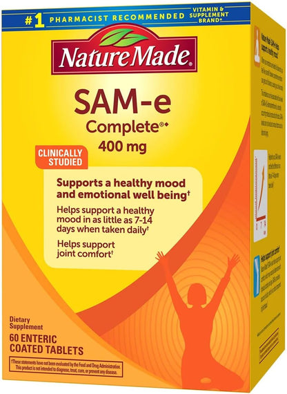 Nature Made SAM-e Complete 400 mg Tablets, 60 Tablets