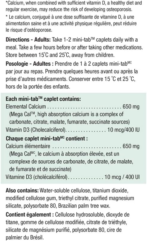 Mega Cal Calcium with Vitamin D - 120 Caplets - görsel 3