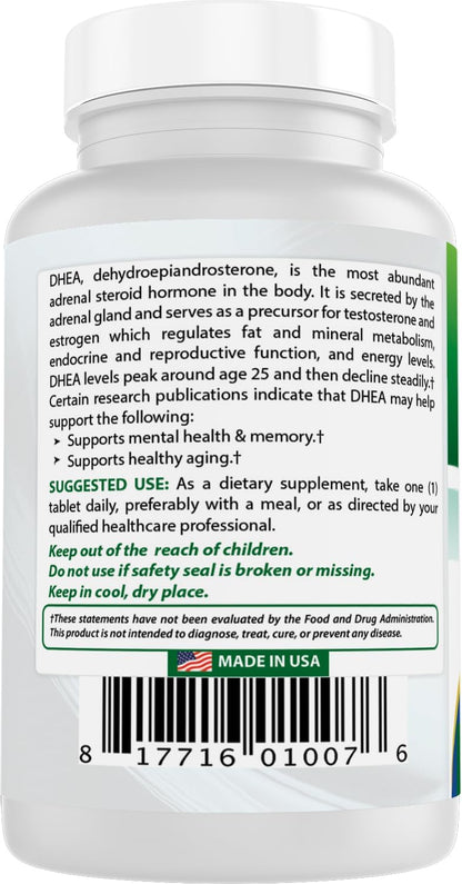 Best Naturals DHEA 25mg Supplement – Hormone Precursor – 240 Tablets