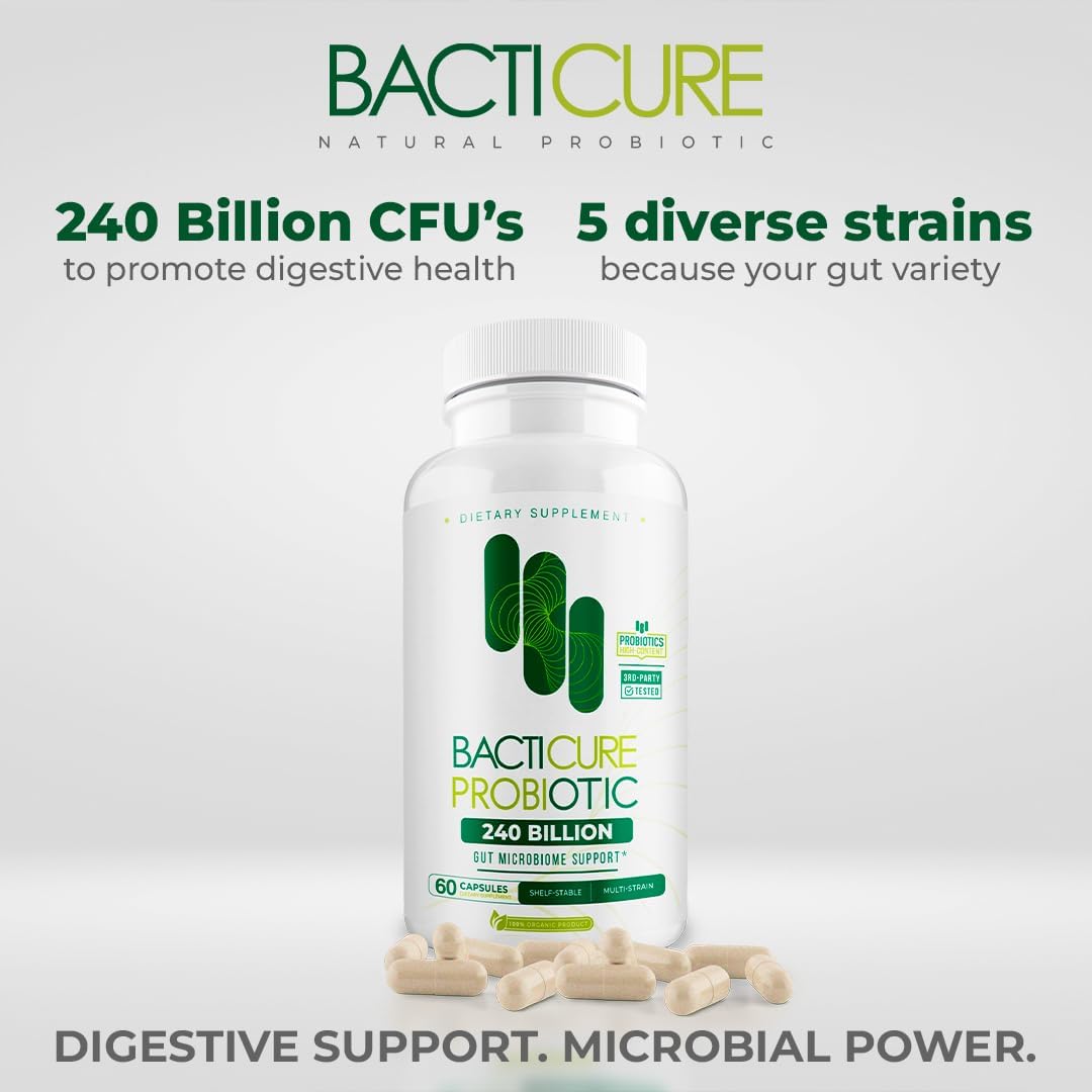 Bacticure Natural Food Supplement | Set of 3 Bottles | 60 Capsules Each | Immune System Support | Patented Formula - görsel 5