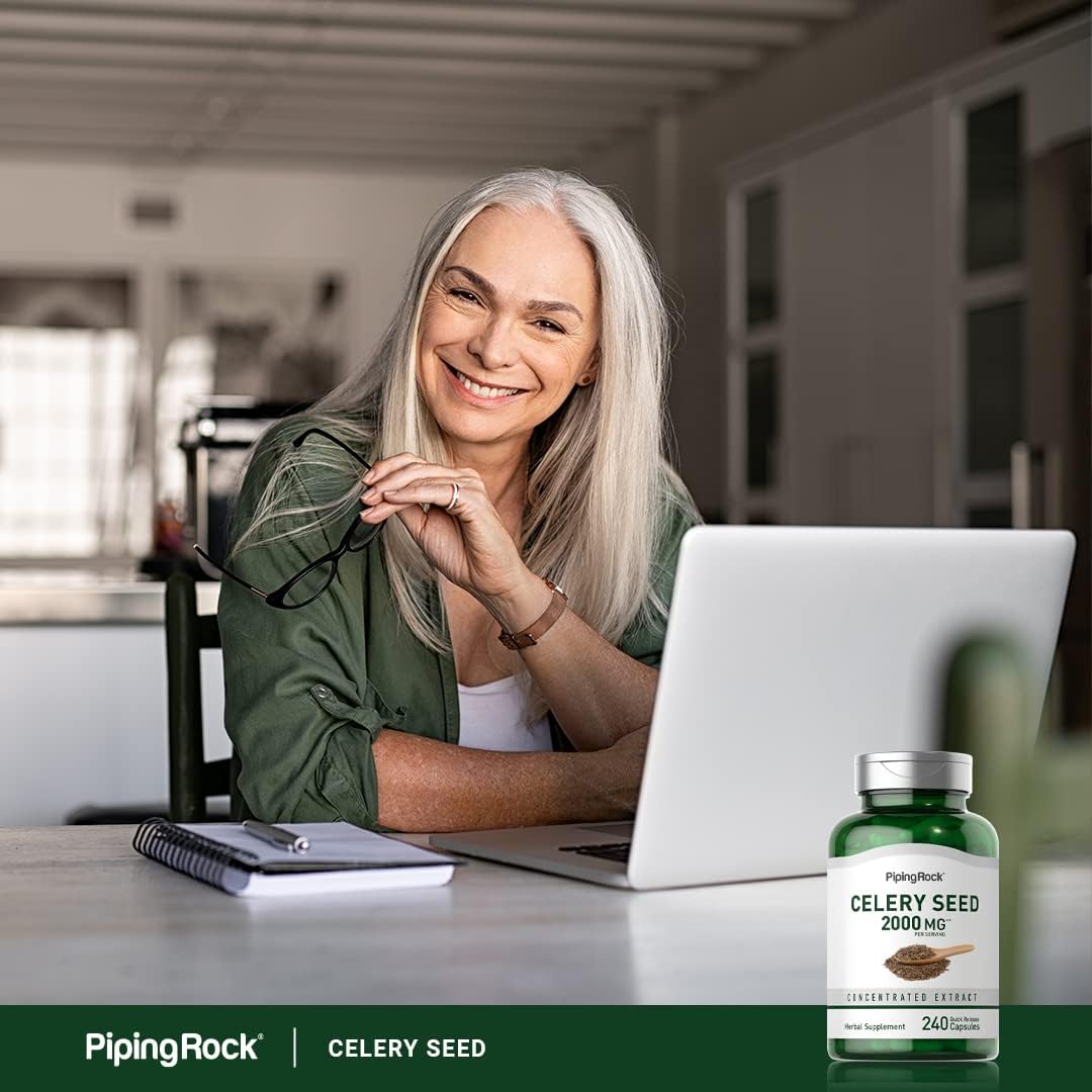 Piping Rock Celery Seed Extract Capsules, 240 Capsules, Non-GMO, Gluten-free, Concentrated Formula - görsel 5