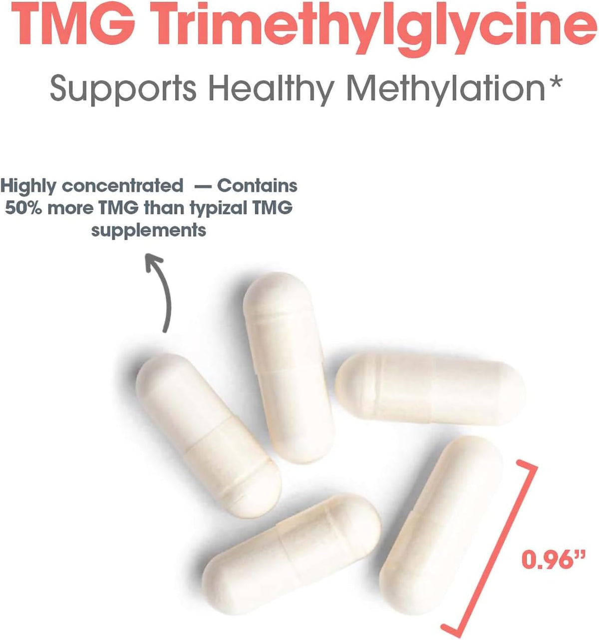 ARG TMG Trimethylglycine – 750 mg, 100 Capsules - görsel 5