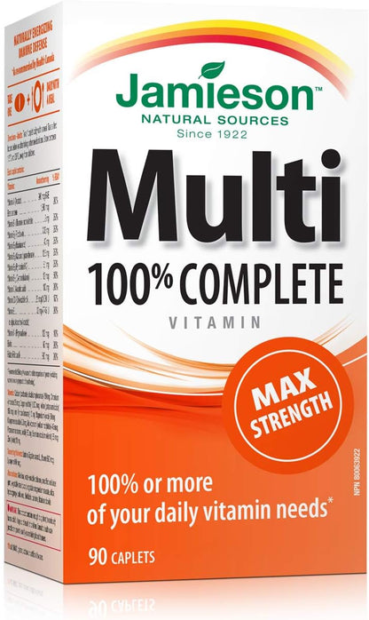 Jamieson 100% Complete Multivitamin Max Strength - 90 Capsules