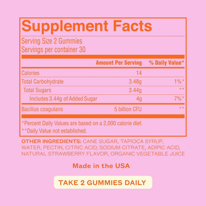 Cheeky Bonsai Balanced Babe - Vaginal Probiotic Gummies for Women, Balanced pH, Healthy Odour, and Flora Support - 5 Billion CFUs - Juicy Strawberry Flavour, 60 Count