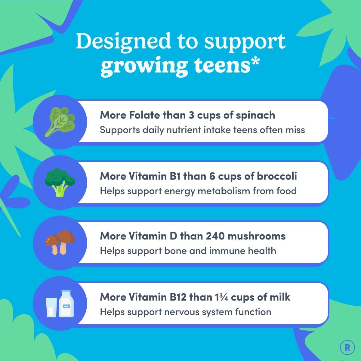 FIRST DAY Vitamins for Teens - Teen Multivitamin Gummies, Organic Fruit & Vegetable Blend, 30-Day Supply - görsel 4