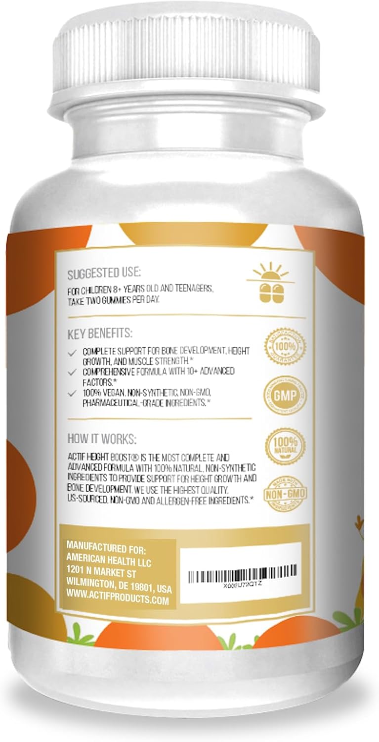 Actif Height Boost Mega Support for Kids 3-8 Years Old - 60 Gummies, Strawberry Flavour - görsel 3