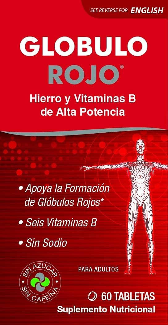 Globulo Rojo Iron Supplement - High Potency Iron & B Vitamins, 60 Tablets - görsel 2