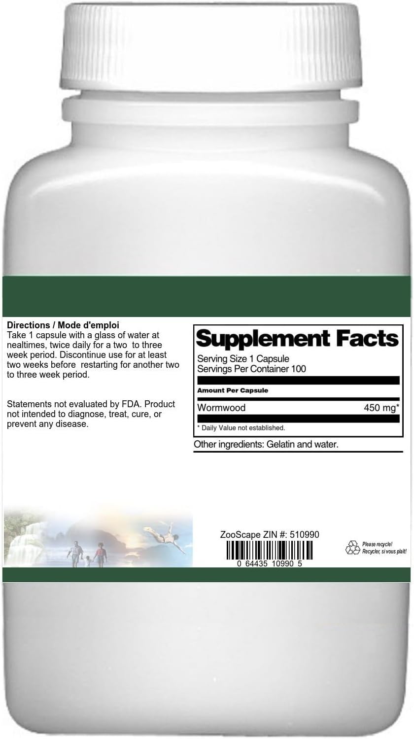 Wormwood Herb (Artemisia Absinthium) – 450 mg (100 Capsules) - görsel 3