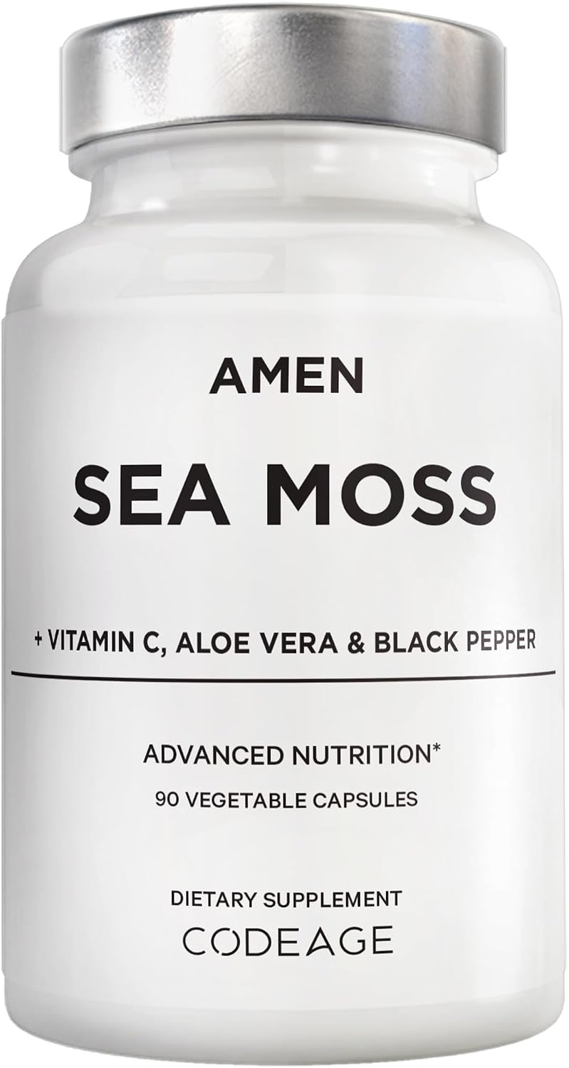 Amen Sea Moss, 1000mg Organic Irish Sea Moss, Bladderwrack, 90 Capsules - görsel 1