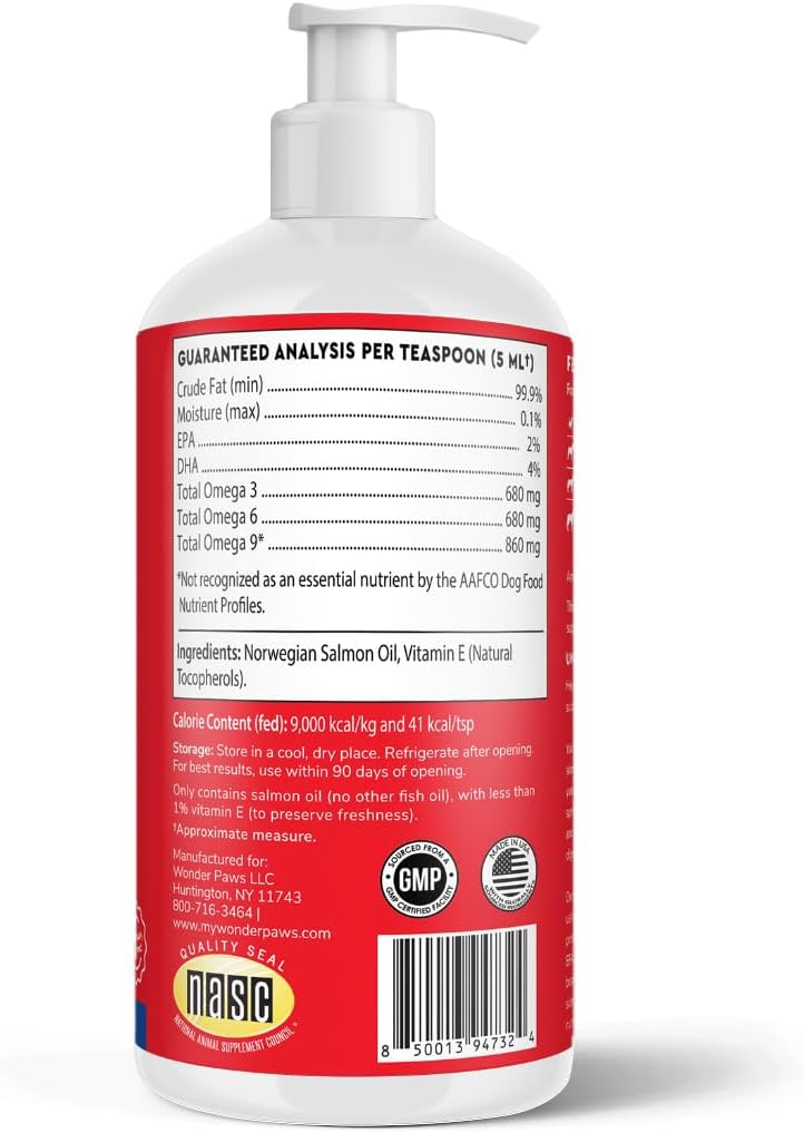 Premium Salmon Oil for Dogs – Pure Norwegian Salmon Oil High in Omega-3 EPA & DHA - Powerful Fish Oil for Dogs Skin & Coat, Hip & Joints, Allergies & Itchy Skin – Omega-3 Fish Oil for Dogs - 473 ml Liquid - görsel 2