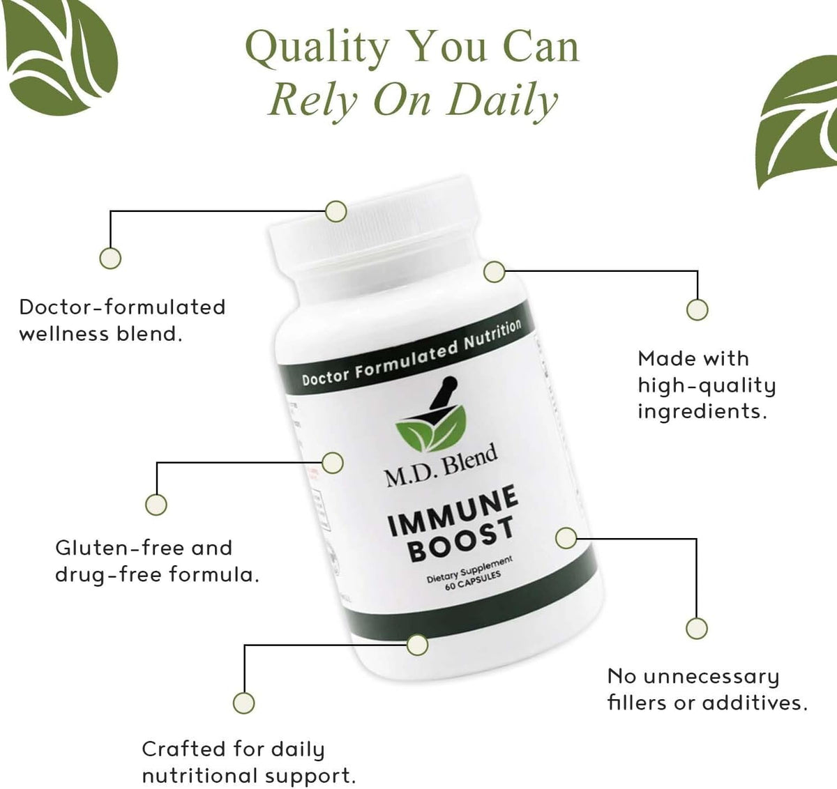 M.D. Blend Immune Boost Supplement - 60 Capsules - görsel 5