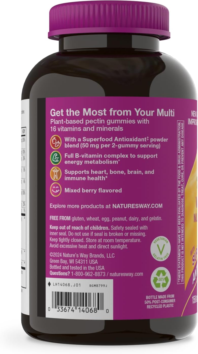 Nature's Way Alive! Women's 50 Plus Multivitamin Gummy, Mixed Berry, 150 Count - görsel 9