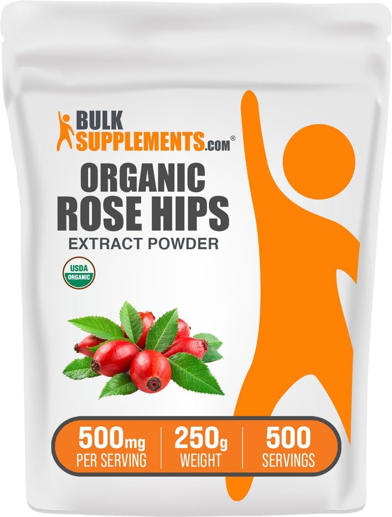 Organic Rosehip Extract Powder – Rosehip Supplement, 500mg per Serving, 250g - görsel 1