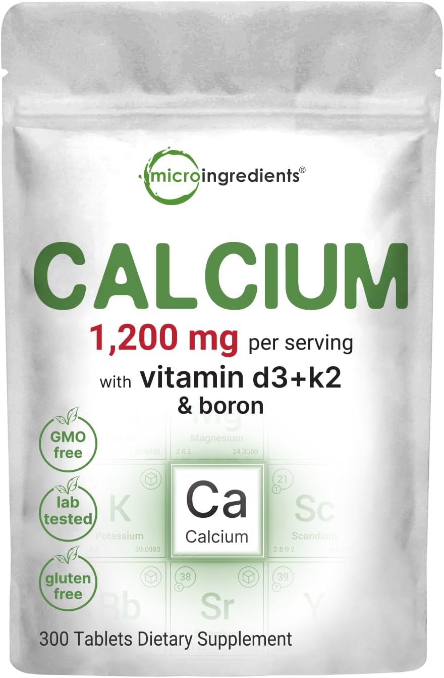 Calcium 1,200mg with Vitamin D3 & K2 – 300 Tablets | Bone, Teeth & Normal Blood Clotting Support - görsel 1