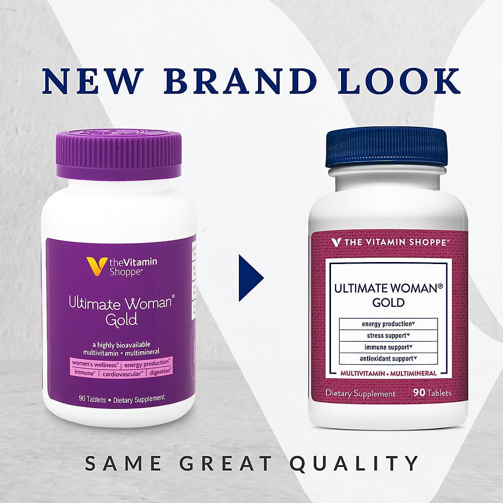 The Vitamin Shoppe Ultimate Woman’s Gold Multivitamin with Iron, B Vitamins & Vitamin D3 - 90 Tablets (2-Month Supply) - görsel 2