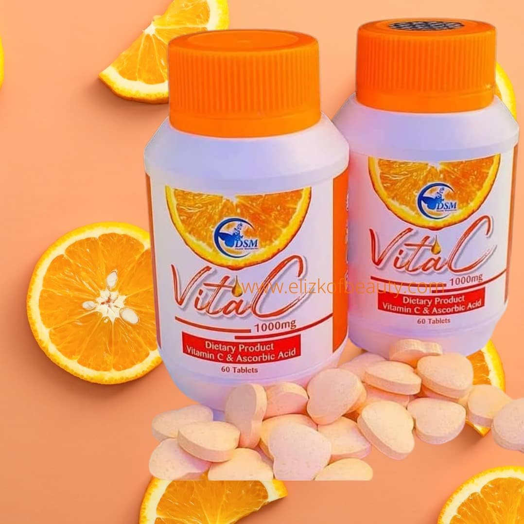 Vitamin C & Ascorbic Acid 1000mg Chewable Tablets – Immune and Skin Support, 60 Tablets - görsel 1