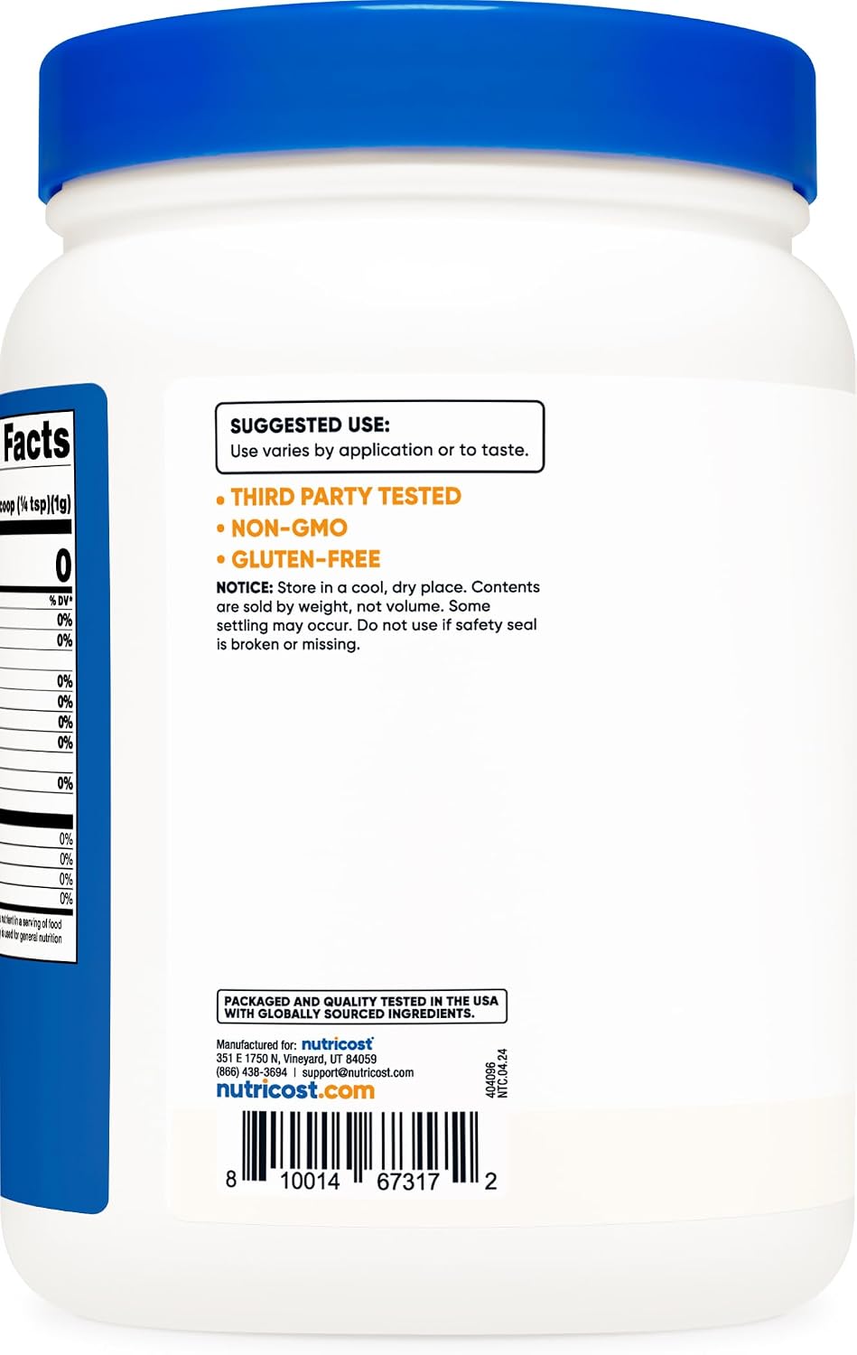 Nutricost Malic Acid Powder 907 g (2 lb) - Gluten-free, Non-GM - görsel 4